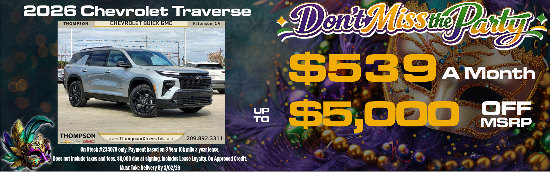 TRAVERSE OFFERS FROM THOMPSON CHEVROLET BUICK GMC