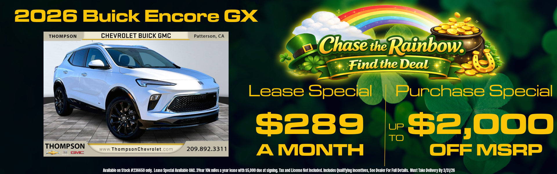 ENCORE GX OFFERS FROM THOMPSON CHEVROLET BUICK GMC