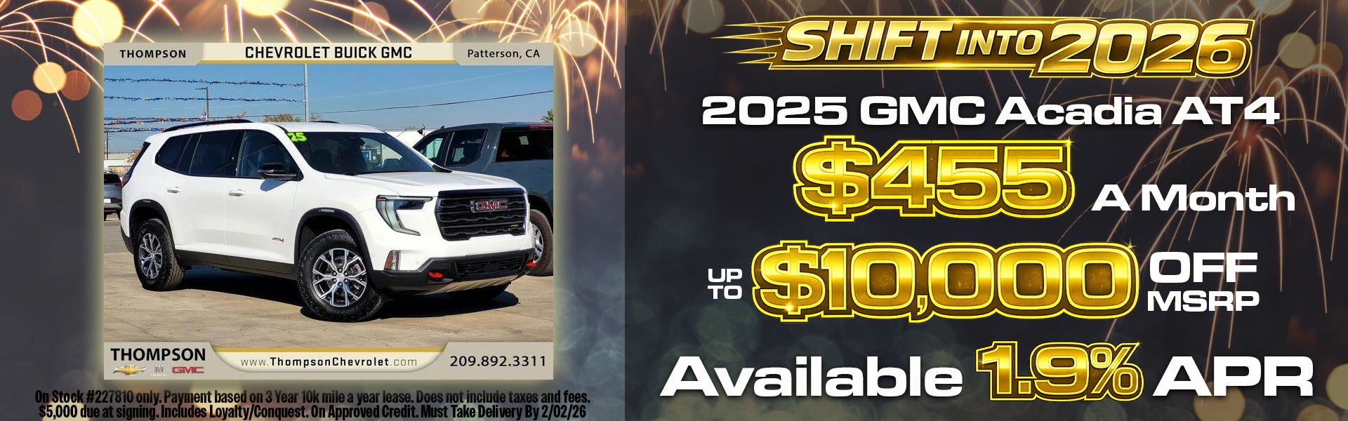 2025 GMC Acadia AT4 At $455 A Month