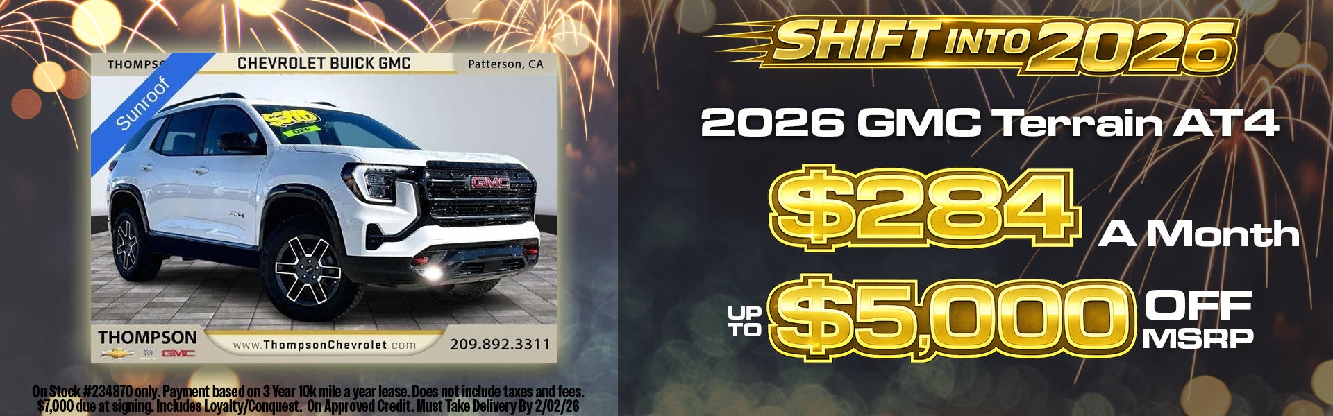 2026 GMC Terrain AT4 At $284 A Month