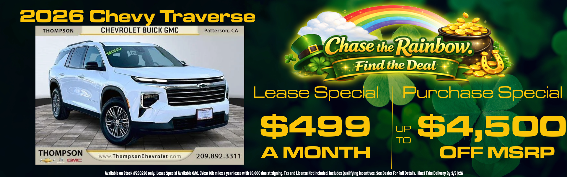 TRAVERSE OFFERS FROM THOMPSON CHEVROLET BUICK GMC