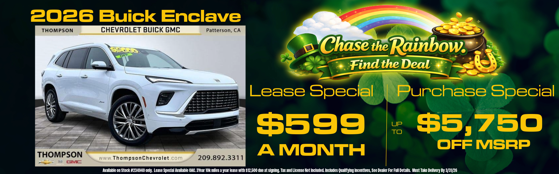 Buick Enclave OFFERS FROM THOMPSON CHEVROLET BUICK GMC