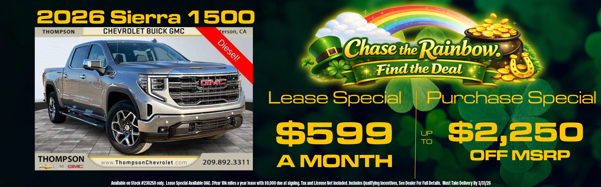 SIERRA 1500 OFFERS FROM THOMPSON CHEVROLET BUICK GMC