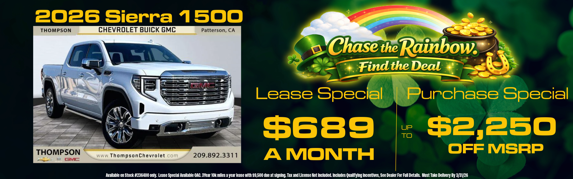 SIERRA 1500 OFFERS FROM THOMPSON CHEVROLET BUICK GMC