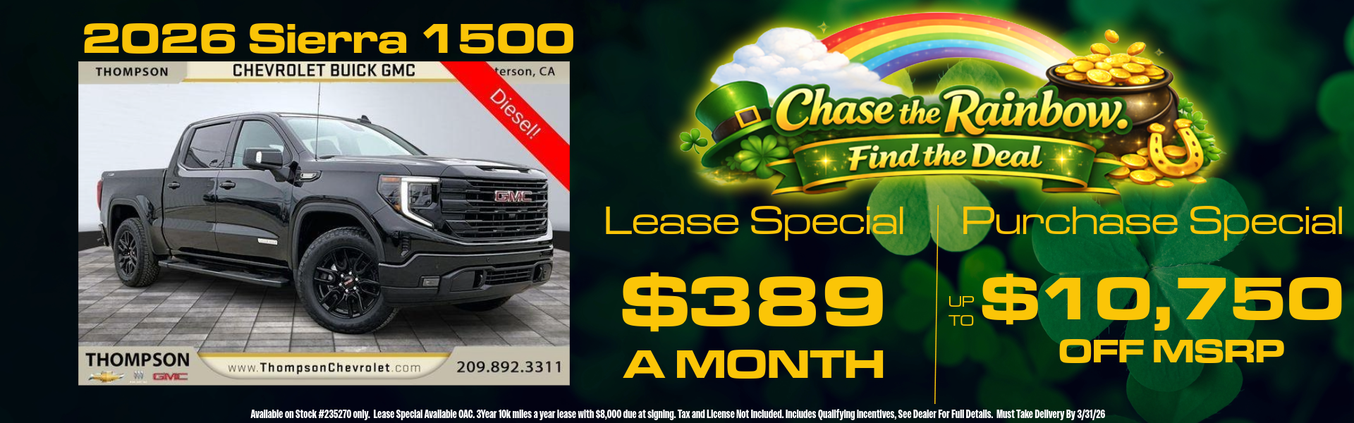 SIERRA 1500 OFFERS FROM THOMPSON CHEVROLET BUICK GMC