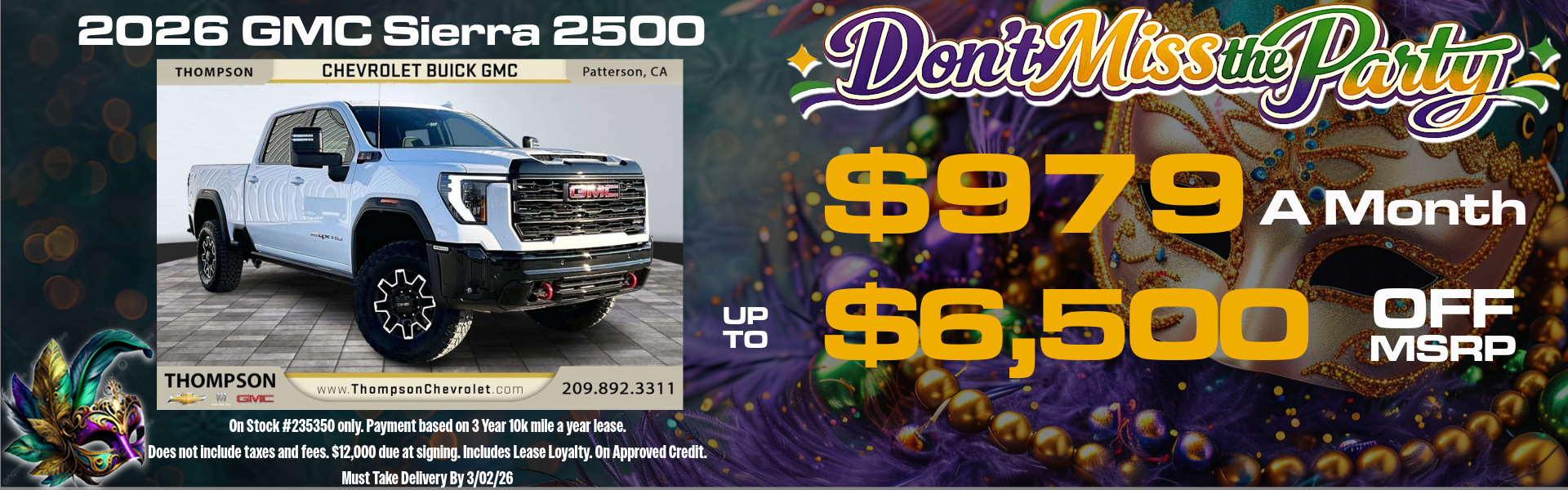 SIERRA 2500 HD OFFERS FROM THOMPSON CHEVROLET BUICK GMC