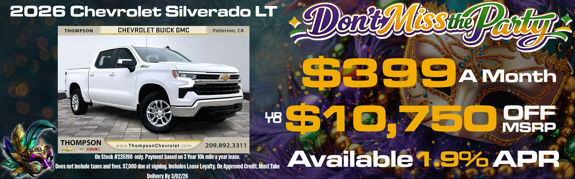 SILVERADO 1500 LT OFFERS FROM THOMPSON CHEVROLET BUICK GMC